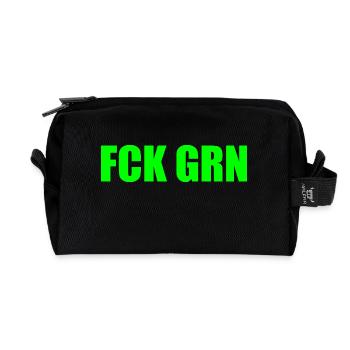 Fck grn - Recycelte Kulturtasche - Schwarz - Vorne