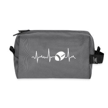 Football Heartbeat - Recycled Toiletry Zip Bag - anthracite - Front