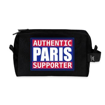 Paris Authentic bear - Recycled Toiletry Zip Bag - black - Front