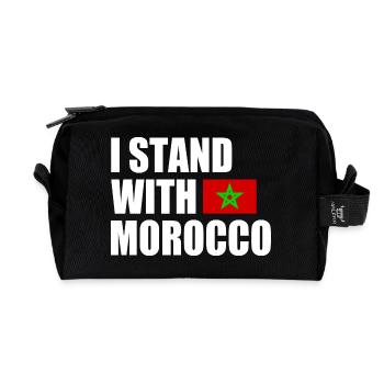 I stand with morocco - Recycled Toiletry Zip Bag - black - Front