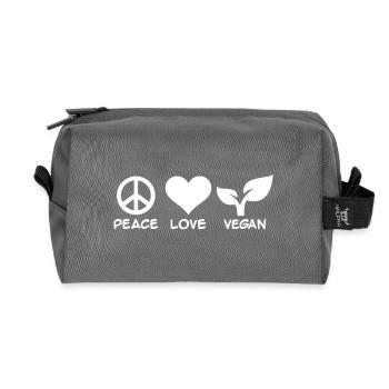 Peace Love Vegan - Recycled Toiletry Zip Bag - anthracite - Front