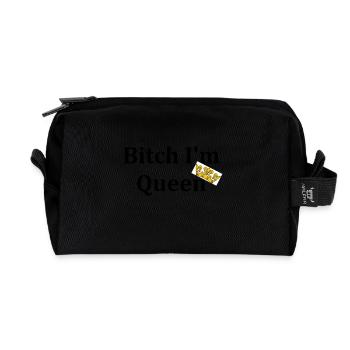 Im queen - Recycled Toiletry Zip Bag - black - Front
