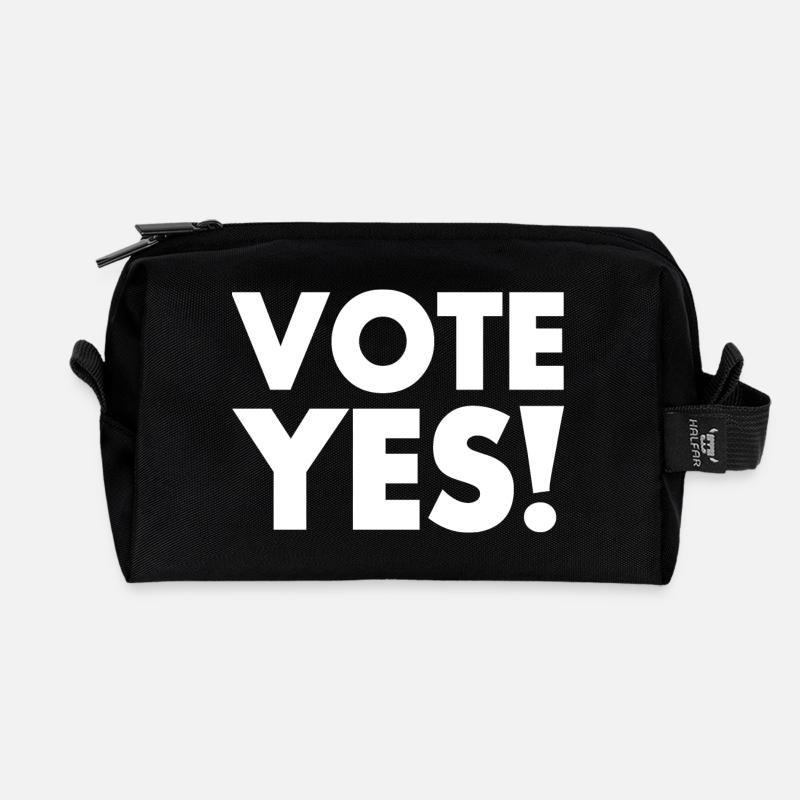 Vote yes - Recycled Toiletry Zip Bag - black
