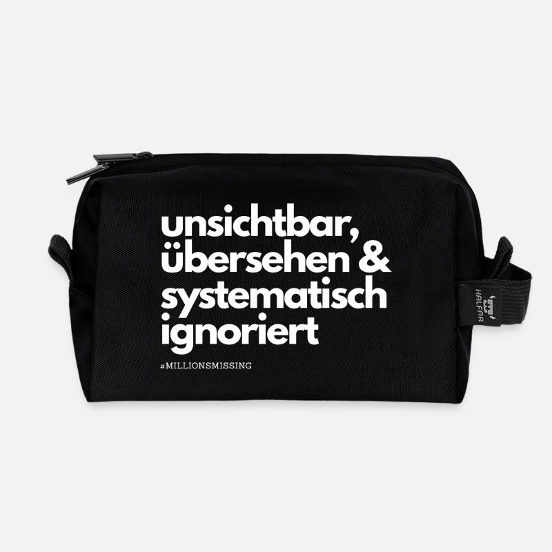 ME/CFS systematisch ignoriert white - Recycelte Kulturtasche - Schwarz