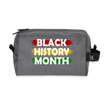 Black history month - Recycled Toiletry Zip Bag - anthracite - Front