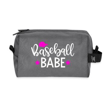 Baseball Babe - Recycled Toiletry Zip Bag - anthracite - Front
