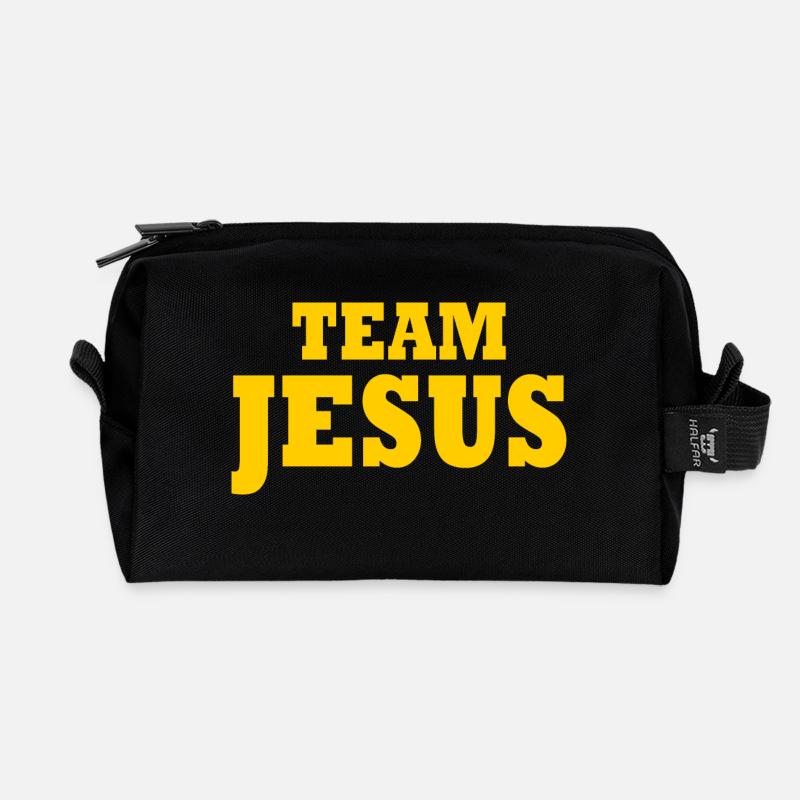 Team jesus - Recycelte Kulturtasche - Schwarz