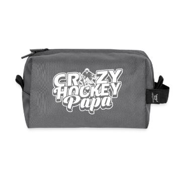 Crazy Hockey Papa - Recycled Toiletry Zip Bag - anthracite - Front