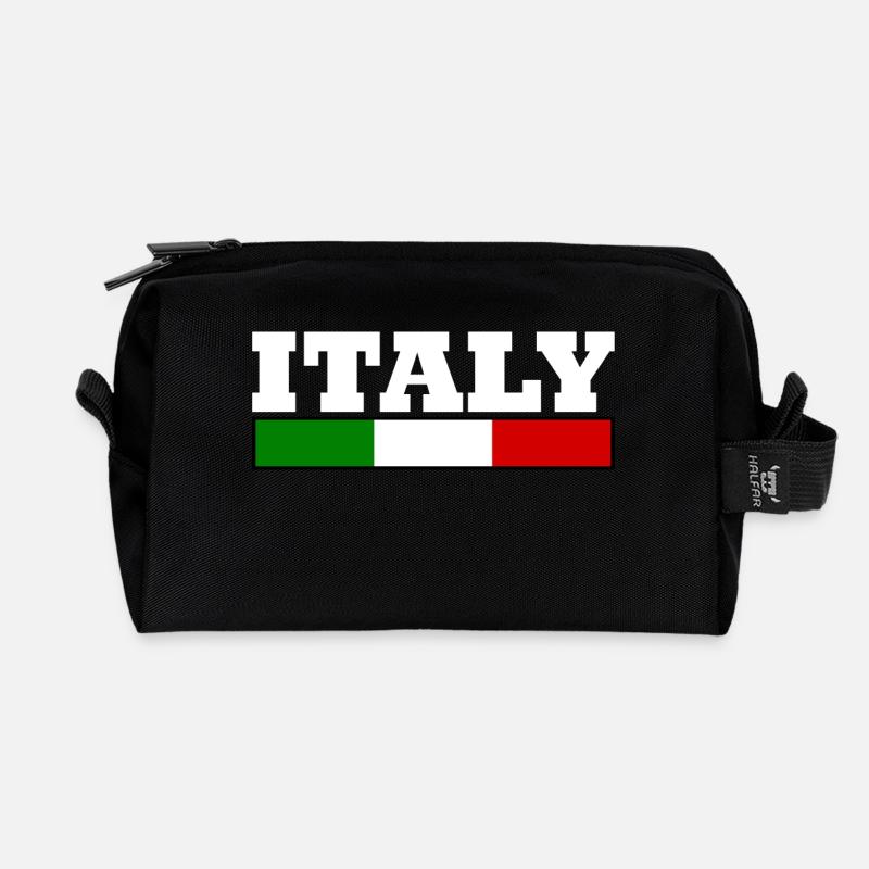 Italien flagge - Recycelte Kulturtasche - Schwarz