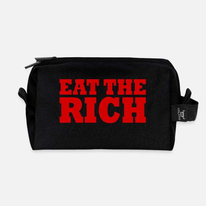 Eat the rich - Recycelte Kulturtasche - Schwarz
