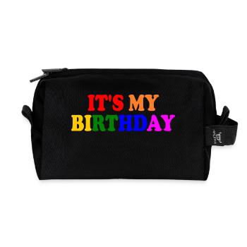 It's my birthday - Recycled Toiletry Zip Bag - black - Front