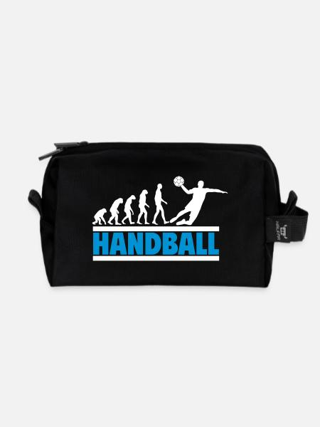 Evolution zum Handballer,handball - Recycelte Kulturtasche - Schwarz