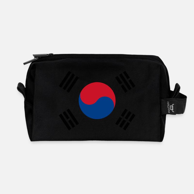 Drapeau de la Corée - Trousse de toilette en tissu recyclé - noir
