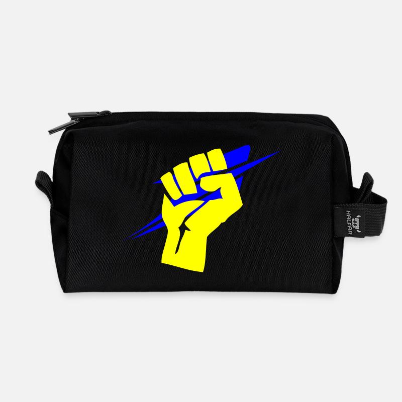 Non à la privatisation de la poste - Trousse de toilette en tissu recyclé - noir