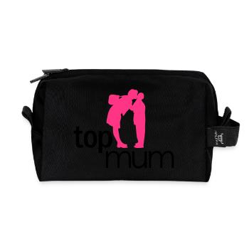 Top Mum - mothers day, muttertag - Recycelte Kulturtasche - Schwarz - Vorne