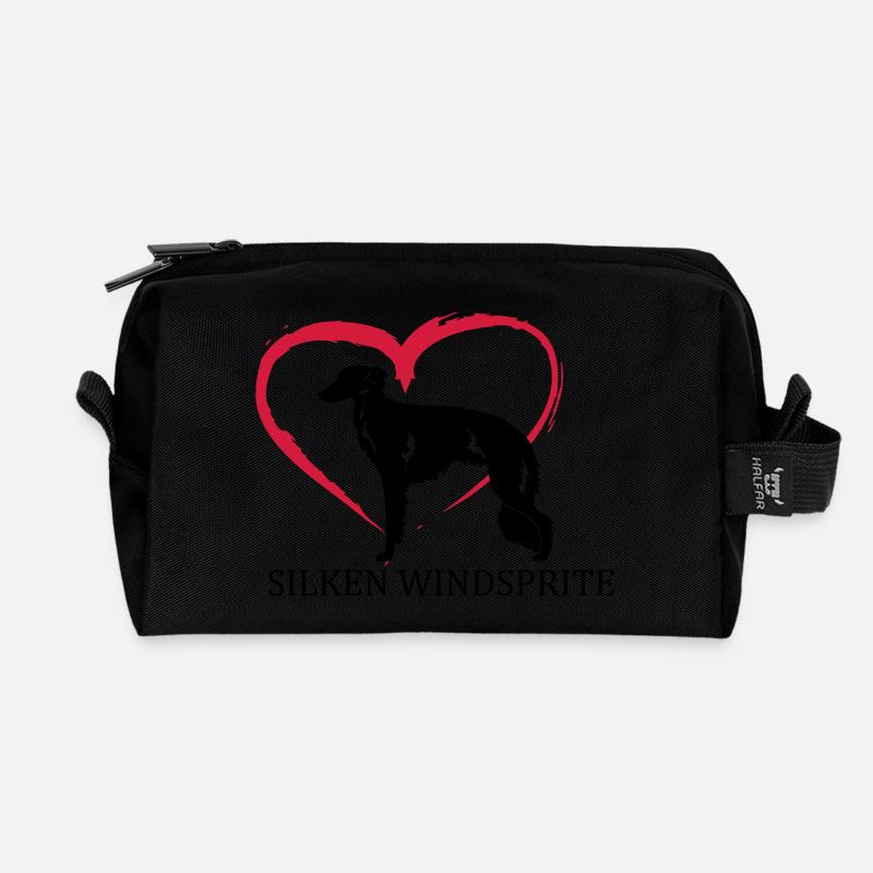 Silken Windsprite Herz - Recycelte Kulturtasche - Schwarz