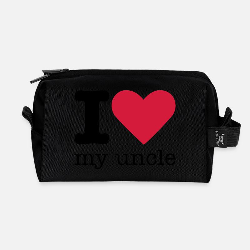 I Love My Uncle - Recycelte Kulturtasche - Schwarz