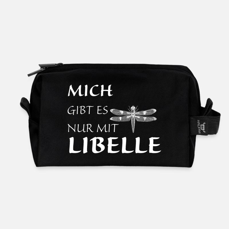Nur mit Libelle - Recycelte Kulturtasche - Schwarz