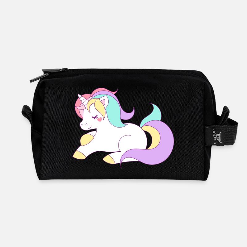 Einhorn - Recycelte Kulturtasche - Schwarz