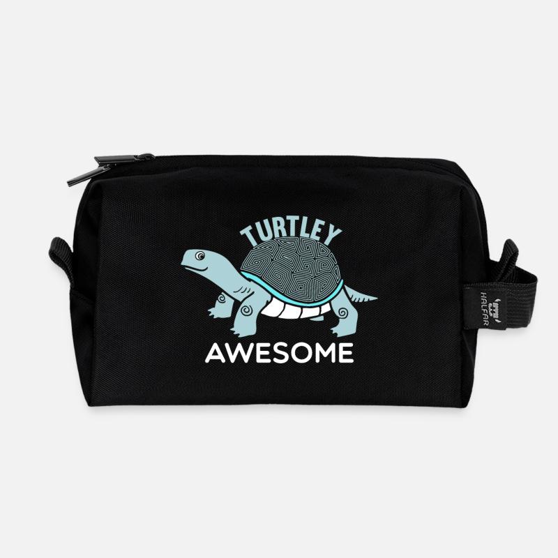 Turtley Awesome - Recycelte Kulturtasche - Schwarz