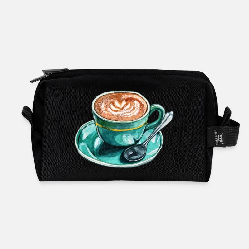 Latte Macchiato - Recycelte Kulturtasche - Schwarz