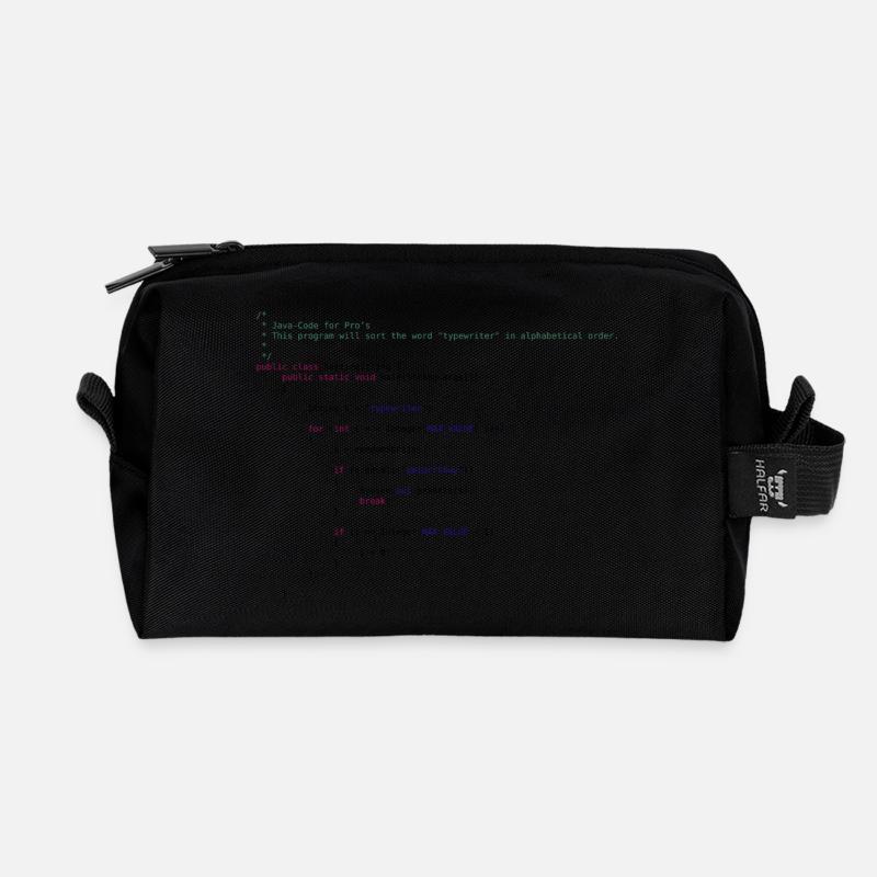 funny Java code to sort - Recycled Toiletry Zip Bag - black