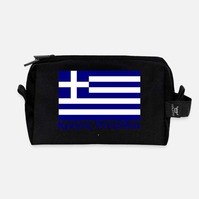 Crete Pitsidia Κρήτη Πιτσίδια - Recycled Toiletry Zip Bag - black