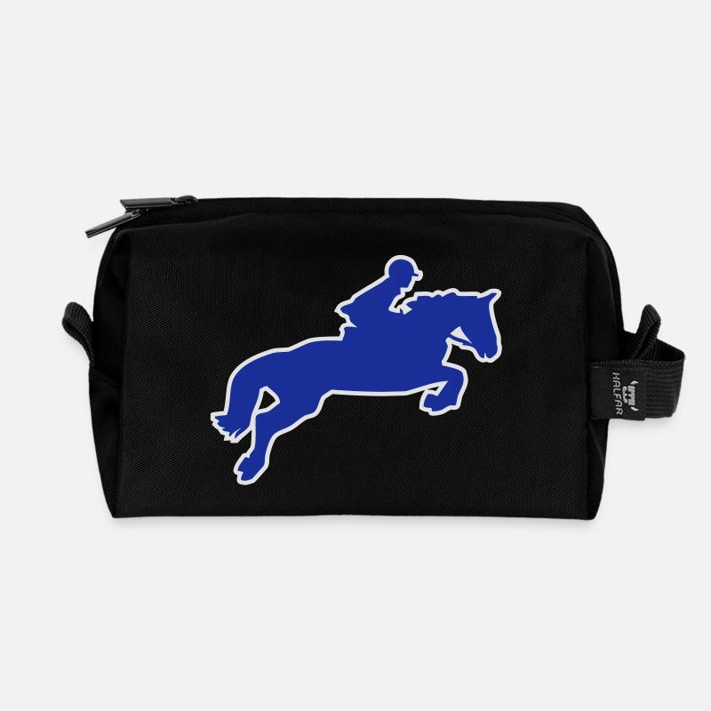 Springpferd - Recycelte Kulturtasche - Schwarz