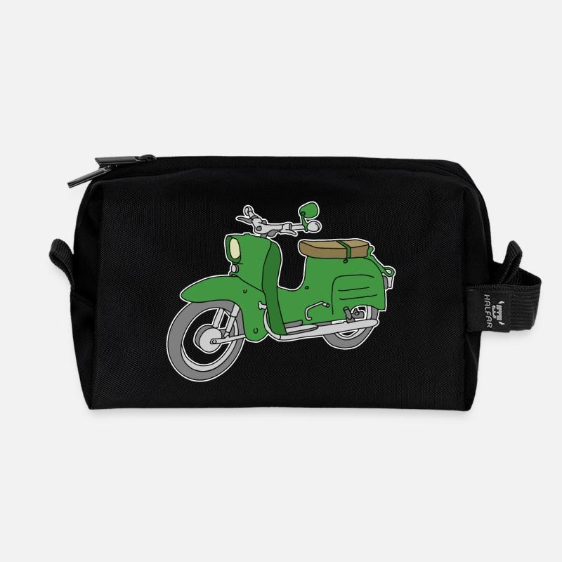Grüne Schwalbe, Moped - Recycelte Kulturtasche - Schwarz