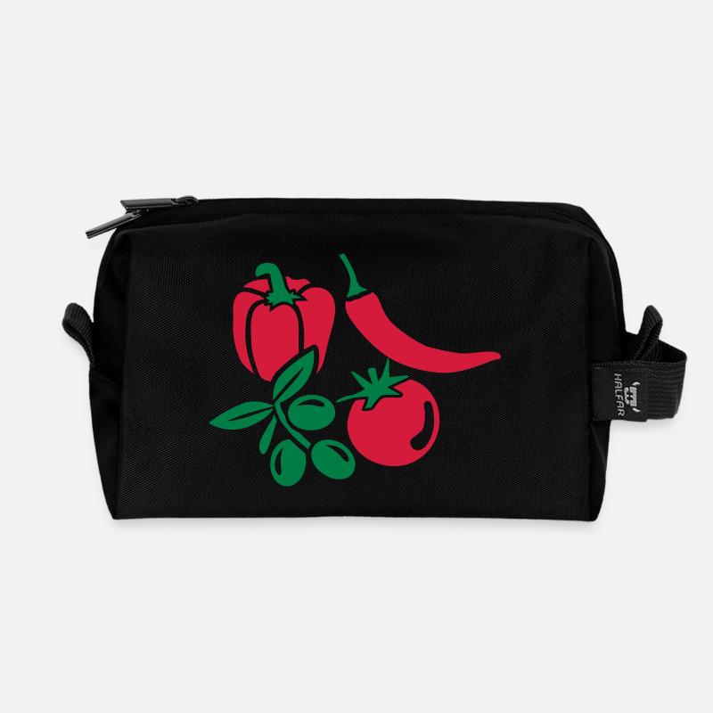 Gemüse - Recycelte Kulturtasche - Schwarz