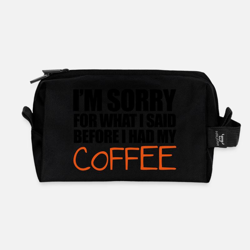 Coffee - Recycelte Kulturtasche - Schwarz
