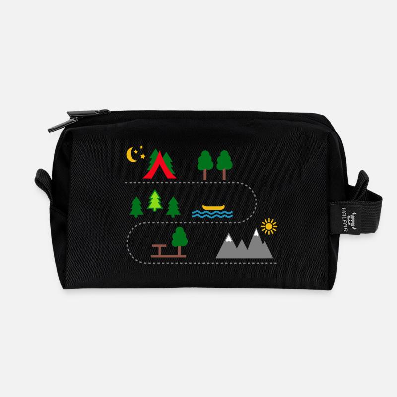 camping - Recycelte Kulturtasche - Schwarz
