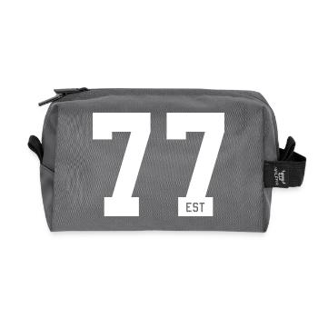 77 EST – Bold Typo & Foundation Style - Recycled Toiletry Zip Bag - anthracite - Front