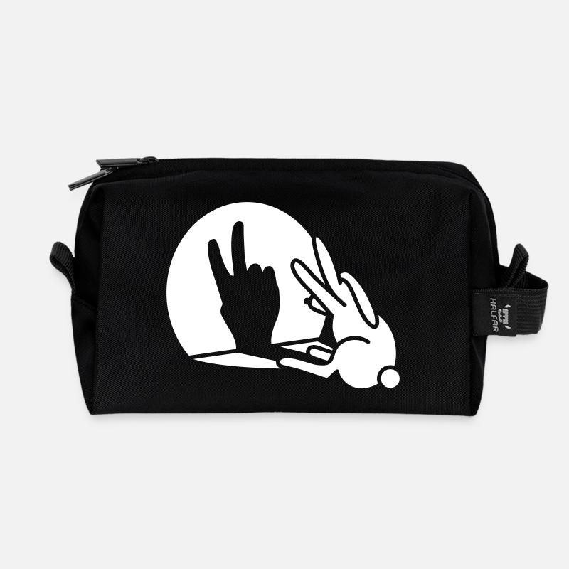 Kaninchen Schatten Hand Geburtstag Zwei 2 Jahre - Recycelte Kulturtasche - Schwarz