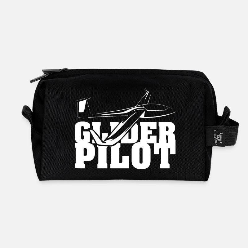 glider pilot symbol friends team Segelflug fliegen - Recycelte Kulturtasche - Schwarz