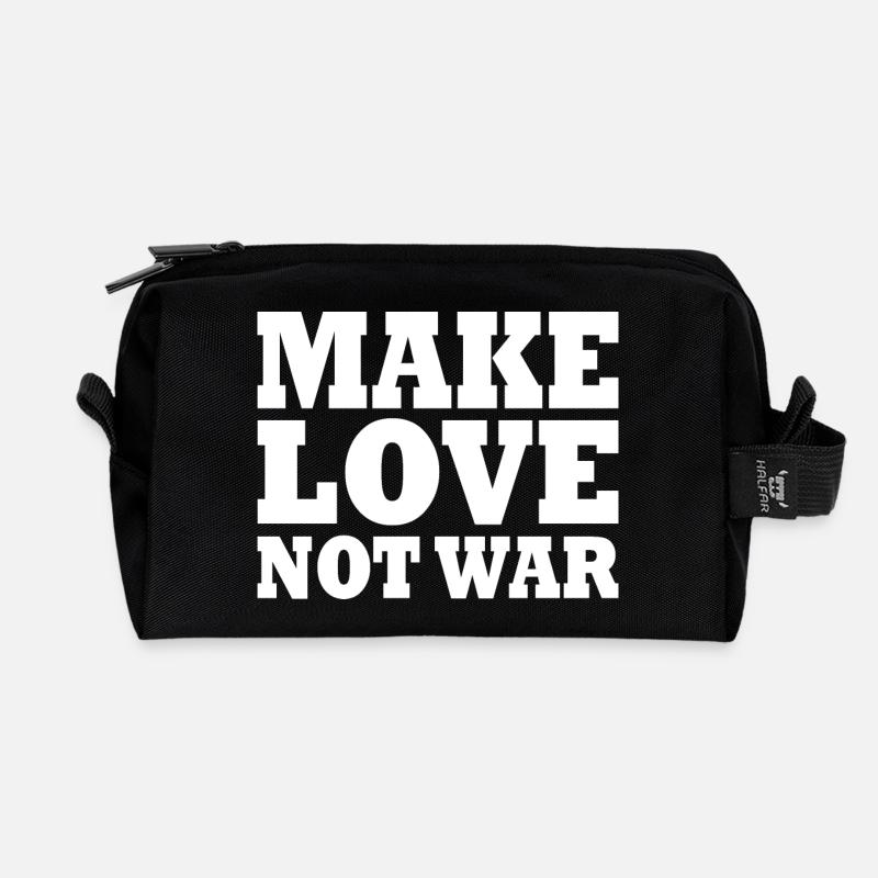 Make love not war - Recycelte Kulturtasche - Schwarz