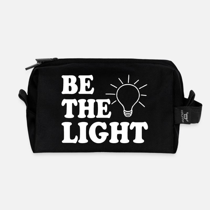 Be the light - Recycelte Kulturtasche - Schwarz