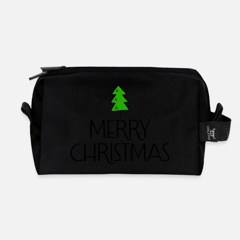 Weihnachten - Recycelte Kulturtasche - Schwarz