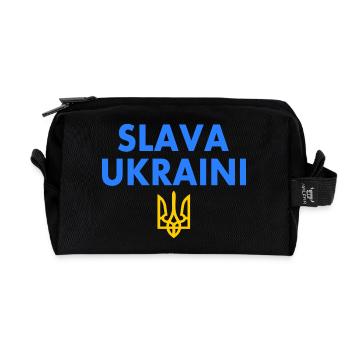 Slava ukraini - Recycled Toiletry Zip Bag - black - Front