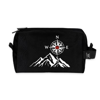 The White Mountain and the Compass Rose - Recycled Toiletry Zip Bag - black - Front