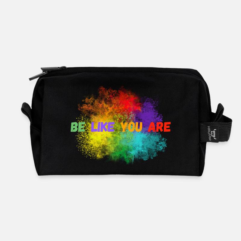 Bunte Farbexplosion mit Inspirational Text - Recycelte Kulturtasche - Schwarz