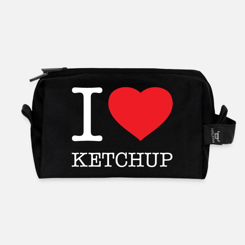 I LOVE KETCHUP - Recycelte Kulturtasche - Schwarz