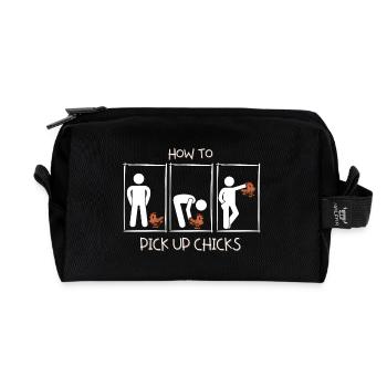 Wie man Mädchen aufreißt - How to pick up chicks. - Recycelte Kulturtasche - Schwarz - Vorne