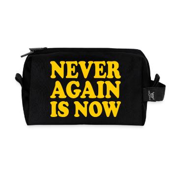 Never again is now - Recycled Toiletry Zip Bag - black - Front