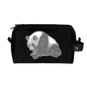 Panda grand - Trousse de toilette en tissu recyclé - noir - Devant
