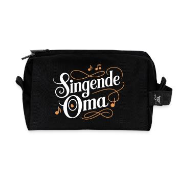 Singende Oma - unsere Oma Großmutter singt gerne. - Recycelte Kulturtasche - Schwarz - Vorne