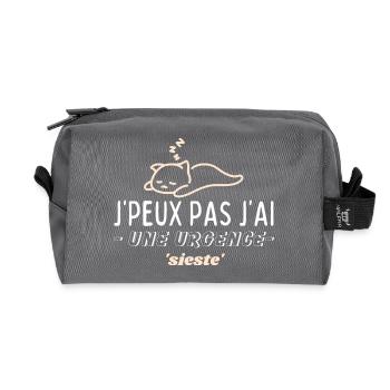 I can't, I have a 'nap' emergency - Recycled Toiletry Zip Bag - anthracite - Front