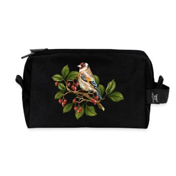 Bunter Vogel - Recycelte Kulturtasche - Schwarz - Vorne