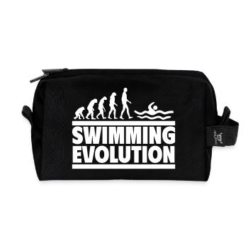 Schwimmen Evolution,Perfekt für Schwimmfans - Recycelte Kulturtasche - Schwarz - Vorne