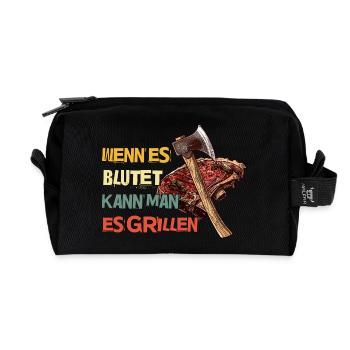 Wenn es blutet kann man es grillen BBQ Grillshirt - Recycelte Kulturtasche - Schwarz - Vorne